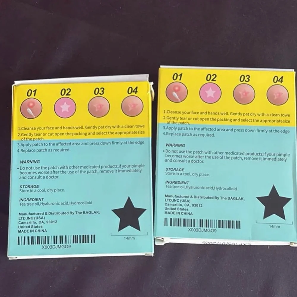 Cute Star Shape Blemish Patches - Yellow & Teal